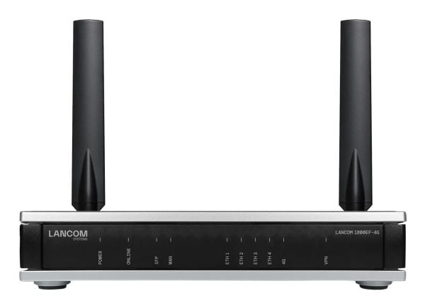 LANCOM 1800EF-4G - Trådløs ruter - DSL/WWAN 1GbE - Wi-Fi 6 - Dobbeltbånd - 4G, 3G - VoIP-gateway