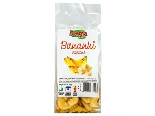 Alegia banan-godbitar torkade för gnagare - 50 g 0052