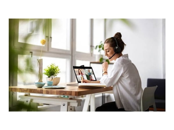 Jabra Evolve2 50 MS Stereo - Headset - på örat - kabelansluten - aktiv brusradering - USB-A - svart - Zoomcertifierad, Certifierad för Microsoft-te...