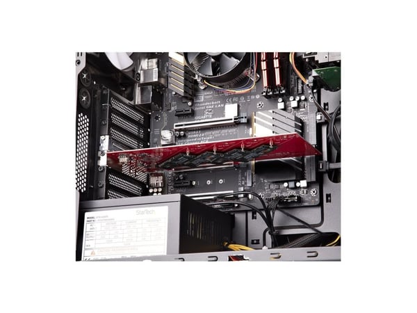 StarTech.com Quad M.2 PCIe Adapter Card, x16 Quad NVMe or AHCI M.2 SSD to PCI Express 4.0, Up to 7.8GBps/Drive, For 2242/2260/2280/22110mm PCIe M-K...
