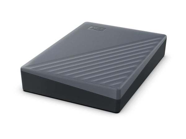 WD My Passport WDBY3J0060BGY - Harddisk - kryptert - 6 TB - ekstern (bærbar) - USB 3.2 Gen 1 - 256-bit AES - silikongrå