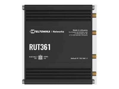 Teltonika RUT361 - Trådløs ruter - WWAN 2,4 GHz - 3G, 4G - DIN-skinnemonterbar, veggmonterbar, overflatemonterbar
