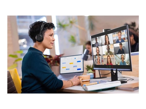 Jabra Evolve2 55 MS Stereo - Hodesett - on-ear - Bluetooth - trådløs - aktiv støydemping - USB-A - svart - med ladestativ - Zoom Certified, Cisco W...