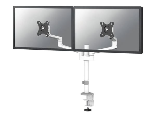 Neomounts DS60-425WH2 - Monteringssett (leddarm) - full bevegelse - for 2 skjermer - stål - hvit - skjermstørrelse: 17"-27" - skrivebordsmonterbar