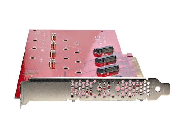 STARTECH.COM Quad M.2 PCIe-adapterkort PCI Express 4.0 x16 til firedoblet NVMe eller AHCI M-Key M.2 SSD-er 7,8 Gbit/s per SSD-bifurkasjon (QUAD-M2-...