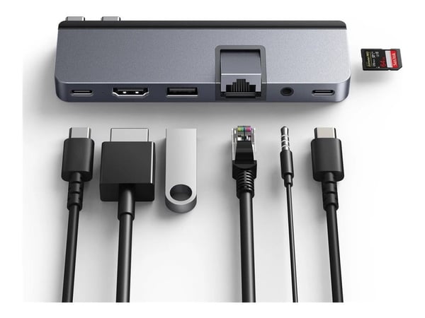 HyperDrive DUO Pro - Dockningsstation - USB-C x 2 - HDMI, USB4 - 1GbE - för Apple MacBook Air; MacBook Pro