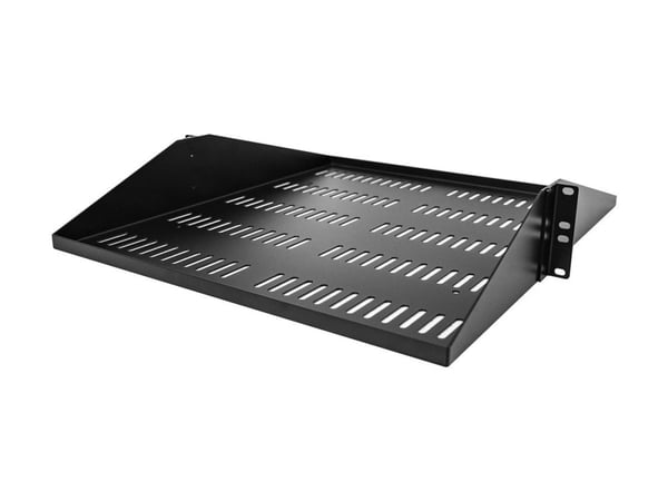 Startech 2U Vented Server Rack Shelf, Center Mount 20in Deep Fixed Cantilever Tray, Rackmount Shelf for 19" AV/Data/Network Equipment w/ Cage Nuts ...