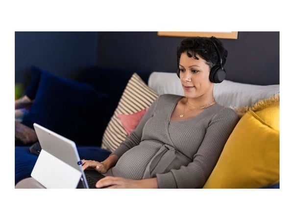 Jabra Evolve2 55 MS Stereo - Hodesett - on-ear - Bluetooth - trådløs - aktiv støydemping - USB-C - svart - Zoom Certified, Cisco Webex Certified, A...