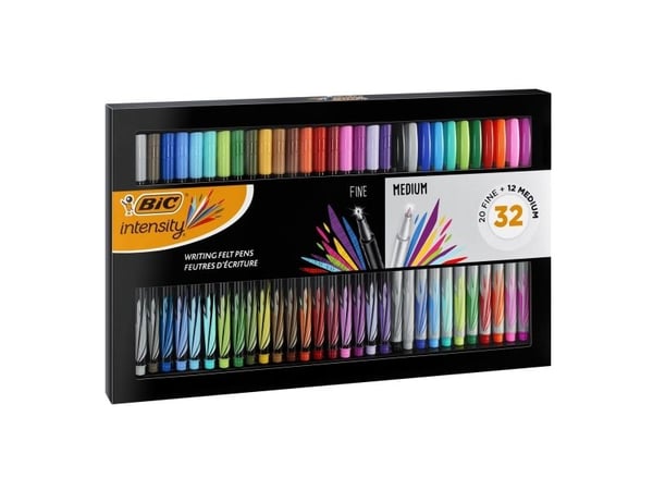 BIC 972135, Fin/medium, Sort, Blå, Brun, Grønn, Lyseblå, Lysegrønn, Oransje, Rosa, Lilla, Rød, Gult, 0,4 mm, 0,7 mm, Flerfarget, Rund