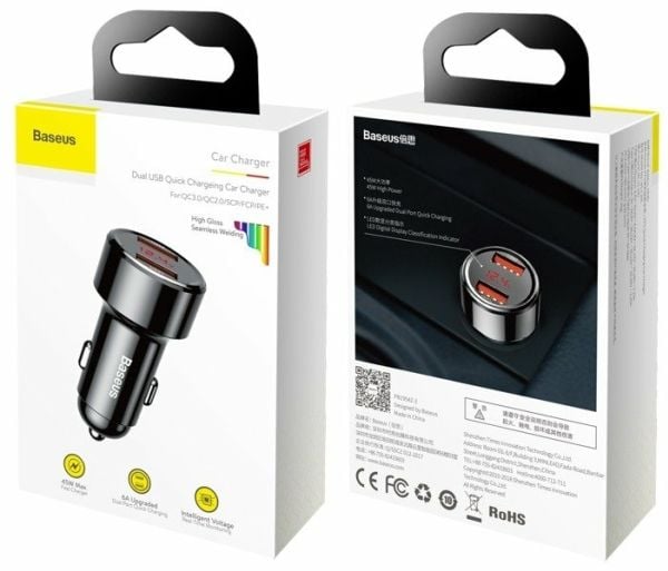 Baseus Magic 2x USB QC 3.0 45W billader (svart)
