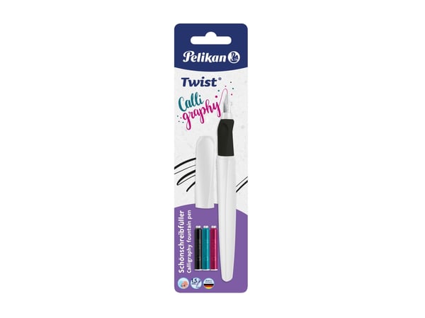 Pelikan 824606, Erilaisia värejä, Kasettien täyttöjärjestelmä, Sininen, Kierrätysmuovi, Ruostumaton teräs, Kaksikätinen
