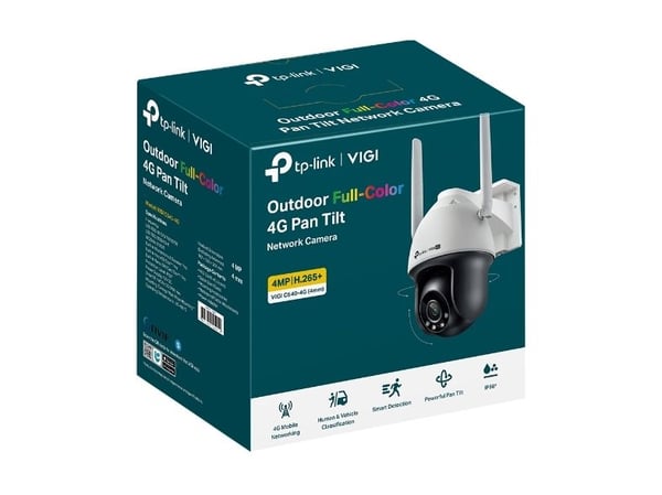 TP-Link VIGI C540-4G, IP-sikkerhetskamera, Inne & Ute, Koblet med ledninger (ikke trådløs), 0,005 lm, RCM, BSMI, VCCI, NTRA, KC, Tak/Vegg