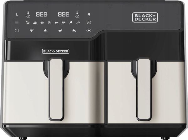 Black & Decker BXAF9000E, Varmluftsfrityr, 9 l, 80 °C, 200 °C, 60 min, Dobbel