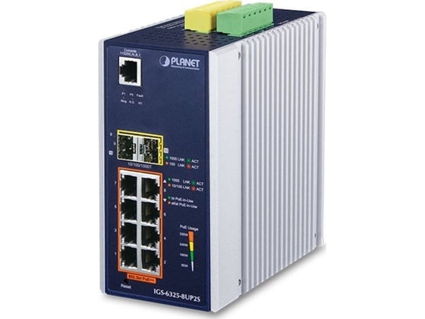 PLANET IGS-6325-8UP2S - Switch - L3 - 8 x 10/100/1000 + 2 x Gigabit SFP - DIN-skinnemonterbar - PoE++