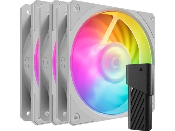 Cooler Master Mobius 120P ARGB - White Edition - boksviftesett - 120 mm - hvit