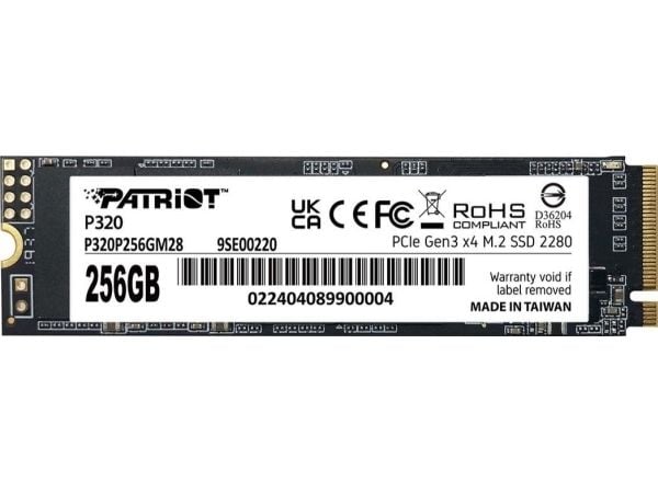 Patriot P320 - SSD - 256 GB - intern - M.2 2280 - PCIe 3.0 x4 (NVMe)