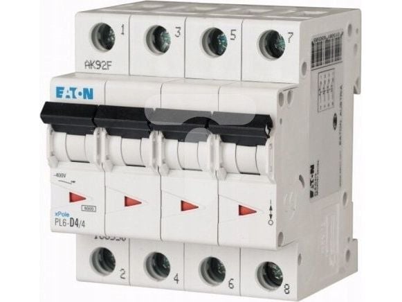 "Eaton katkaisija 4P C 4A 6kA AC PL6-C4/4 166527" 166527