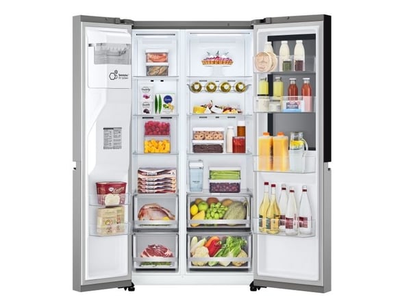 LG InstaView GSGV81PYLL, Frittstående, Amerikansk dør, Sølv, 2 dører, Prime Silver, Berøringskontroll