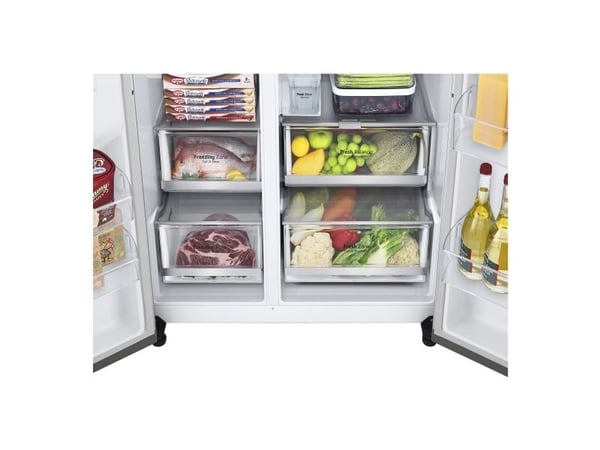 LG InstaView GSGV81PYLL, Frittstående, Amerikansk dør, Sølv, 2 dører, Prime Silver, Berøringskontroll