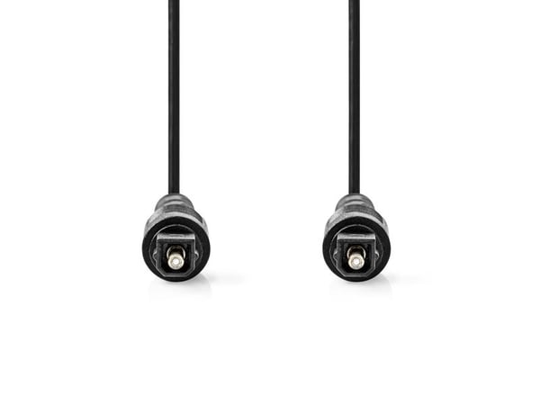 Nedis optisk lydkabel - Toslink-plugg | Toslink-kontakt | 1,00 m | Runde | PVC | Svart | merkelapp