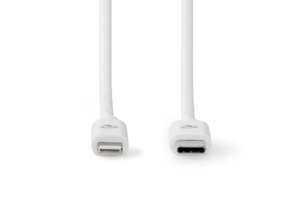 Nedis CCGL39650WT10, 1 m, Lightning, USB C, urosliitin, urosliitin, valkoinen
