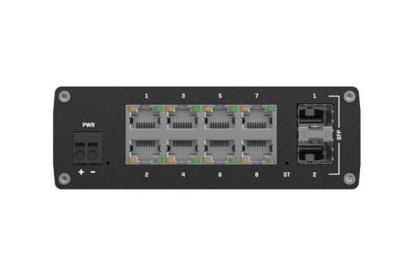 Teltonika TSW212 - Switch - Styrt - 8 x 10/100/1000 + 2 x SFP - DIN-skinnemonterbar, overflatemonterbar