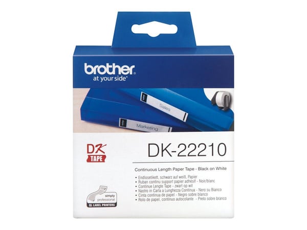 Brother DK-22210 - Svart på hvitt - Rull (2,9 cm x 30,5 m) merkelapper - for Brother QL-1050, QL-500, QL-550, QL-560, QL-570, QL-650, QL-710, QL-72...