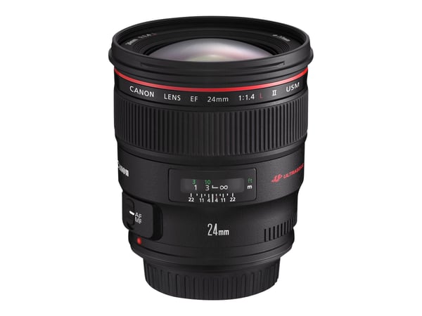 Canon EF - Vidvinkelobjektiv - 24 mm - f/1.4 L II USM - Canon EF - for EOS 1000, 1D, 50, 500, 5D, 7D, Kiss F, Kiss X2, Kiss X3, Rebel T1i, Rebel XS...