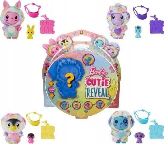 Barbie Mattel Mattel Cutie Reveal nukke - Värikkäät unelmat -sarjan lemmikki (HRK47) Assorted
