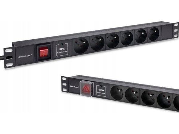 Qoltec alumiini PDU 19'' RACK | 1U | 16A | 6xFRENCH | 1.8m