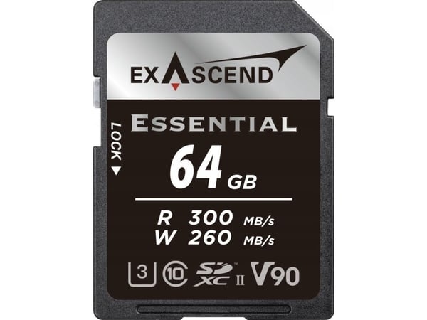 Kart over ExAscend Essential SDXC 64 GB klasse 10 UHS-II/U3 V90 (EX64GSDU2-S)
