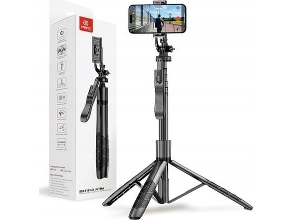 Selfiepinnen Crong SelfieGo Ultra i aluminium med Bluetooth-stativ (33-157,5 cm) (33-157,5cm)
