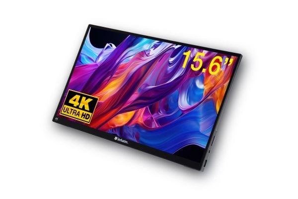 Verbatim PMT-15-4K - LCD-skjerm - 15.6" - portabel - berøringsskjerm - 3840 x 2160 4K - IPS - 350 cd/m² - 1000:1 - 6 ms - HDMI, 2xUSB-C