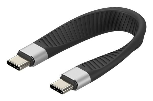 Techly ICOC-USBC-FL-U4, 0,124 m, USB C, USB C, USB4 Gen 2x2, 40 Gbit/s, Sort
