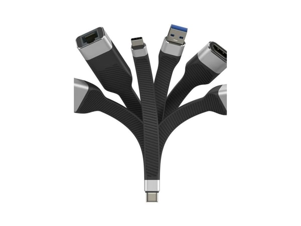 Techly ICOC-USBC-FL-U4, 0,124 m, USB C, USB C, USB4 Gen 2x2, 40 Gbit/s, Sort