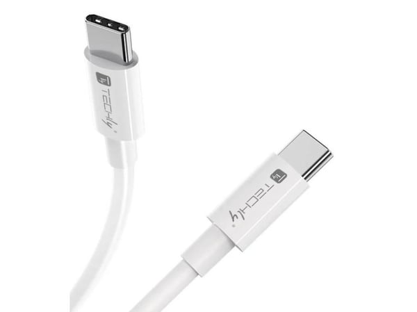 Techly ICOC-MU4-20G240W2, 2 m, USB C, USB C, USB4 Gen 2x2, 20 Gbit/s, Hvit