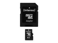 Intenso Class 10 - Flash-minneskort (microSDHC till SD-adapter ingår) - 4 GB - Klass 10 - microSDHC