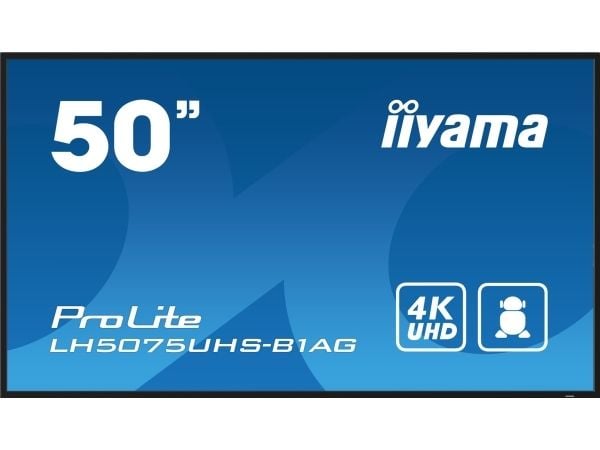 iiyama ProLite LH5075UHS-B1AG - 50" Diagonalklasse (49.5" synlig) LED-bakgrunnsbelyst LCD-skjerm - intelligent skilting - med innebygd mediespiller...