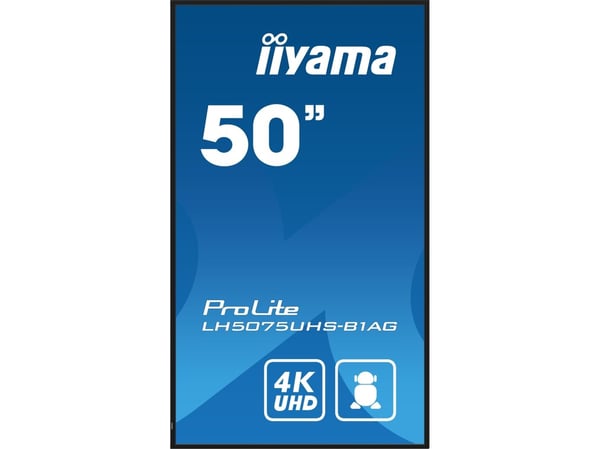 iiyama ProLite LH5075UHS-B1AG - 50" Diagonalklasse (49.5" synlig) LED-bakgrunnsbelyst LCD-skjerm - intelligent skilting - med innebygd mediespiller...