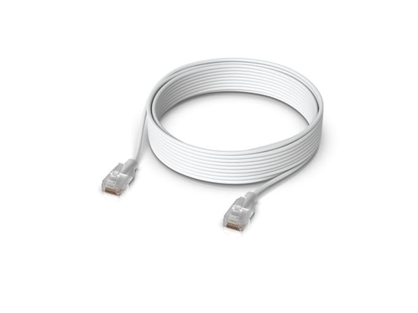 Ubiquiti UniFi - Koblingskabel - RJ-45 (hann) til RJ-45 (hann) - 8 m - 2.5 mm - CAT 6 - formstøpt, Etherlighting technology, nano-thin - hvit