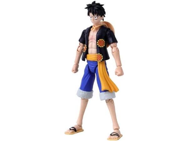 Bandai ANIME HEROES One Piece-figur med tilbehør, 16 cm - Monkey D. Luffy (Dressrosa-versjon)