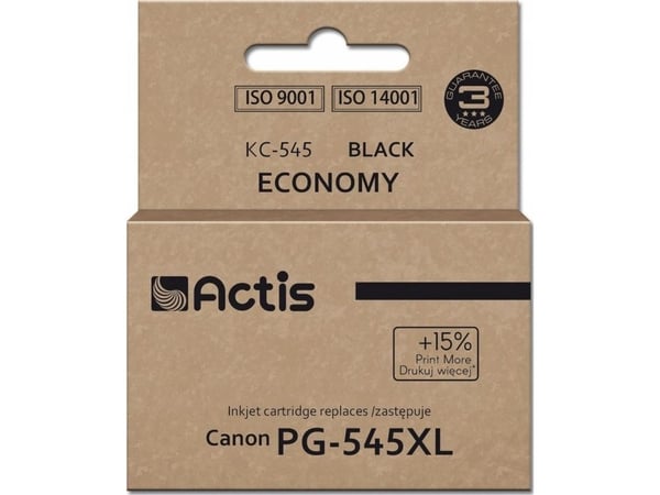 Actis KC-545, Standard utskriftsproduksjon, Svart, Fargestoffbasert blekk, 15 ml, 1 stykker, Enkeltpakke