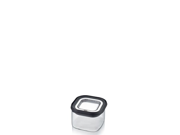 GEFU PANTRY, Container, Rektangulär, 0,4 l, Svart, Transparent, Borosilikatglas, Plast, Silikon, Rostfritt stål, 110 mm