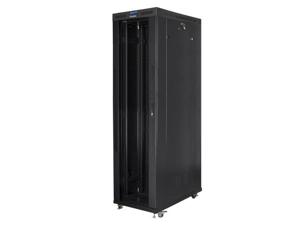 Lanberg 19-tuumainen telinepystykaappi 47U 800x1200mm, LCD lasiovi (FLAT PACK) musta