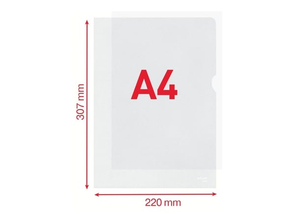 Esselte - L-formet mappe - for A4 (210 x 297 mm) - kapasitet: 40 ark - gjennomsiktig