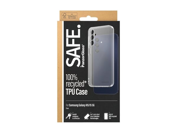 SAFE. by PanzerGlass - Baksidedeksel for mobiltelefon - selvhelbredende TPU - gjennomsiktig - for Samsung Galaxy A15, A15 5G