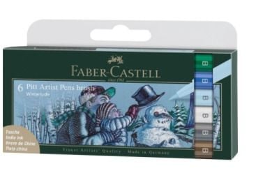 Faber-Castell 167176, 6 farger, Blå, Brun, Cyan, Grønn, Grå, Hvit, Flerfarget, Rund, Plast, Barn og voksne