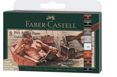 Faber-Castell 167172, 8 farger, Svart, Brun, Grå, Oransje, Hvit, Flerfarget, Rund, Plast, Barn og voksne