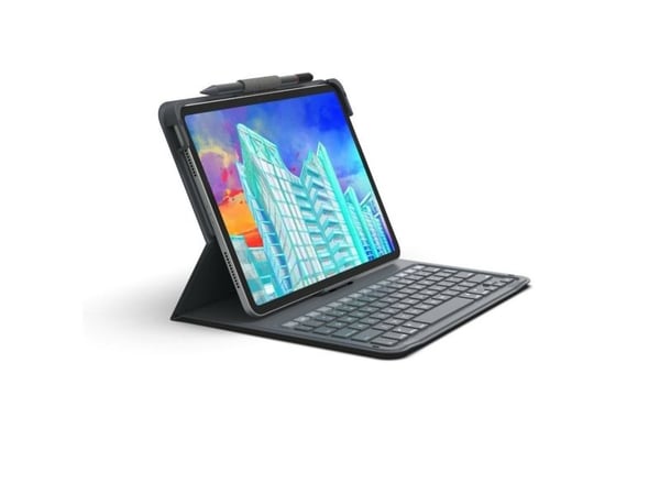 ZAGG Messenger Folio 2 - Tastatur og folioveske (boks) - bærbar - trådløs - QWERTY - Nordisk - koksgrå - for Apple 10.9-inch iPad Air