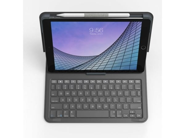 ZAGG Messenger Folio 2 - Tastatur og folioveske (boks) - bærbar - trådløs - QWERTY - Nordisk - koksgrå - for Apple 10.9-inch iPad Air
